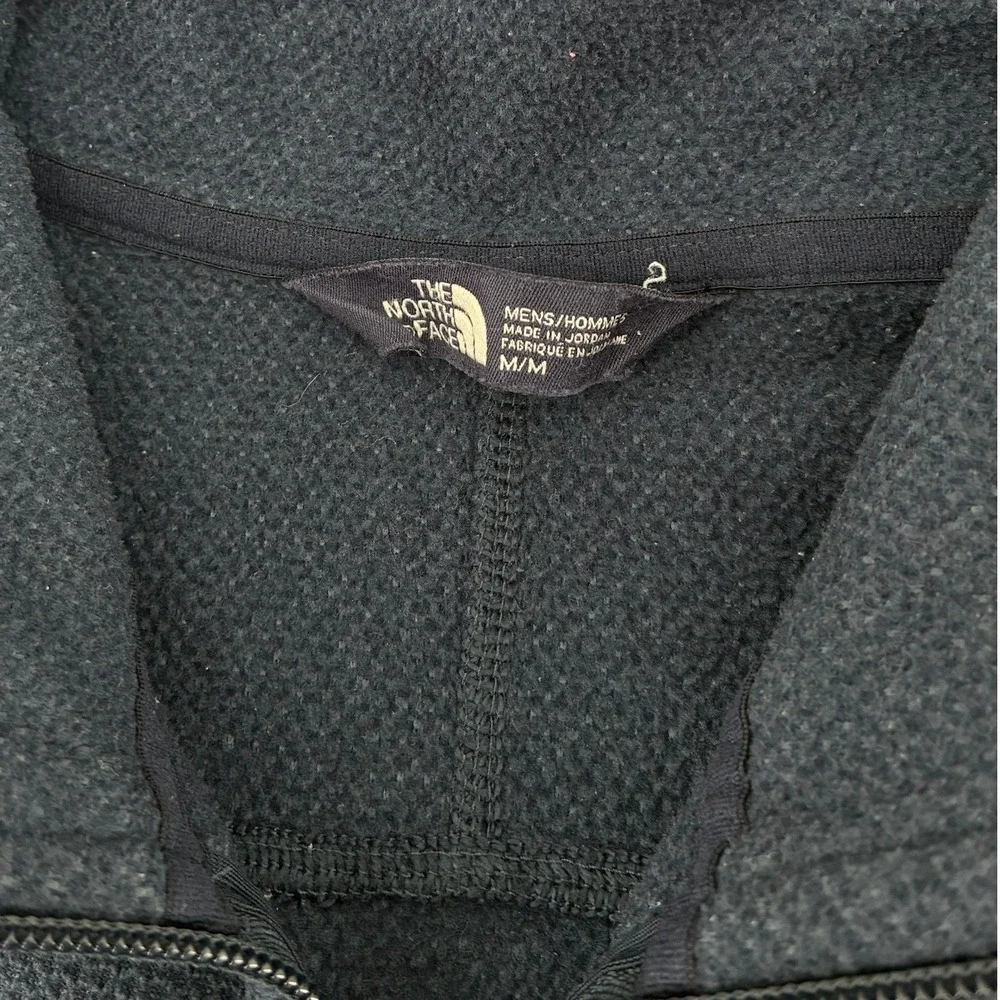 The North Face Mens Full Zip Textured Fleece Jacket Navy Blue Medium M